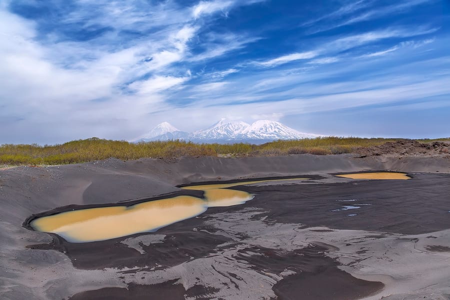Three Volcanoes: Elizovsky District, Kamchatka Territory